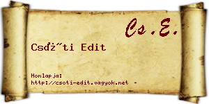 Csóti Edit névjegykártya